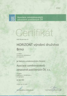 Certifikát AZZP